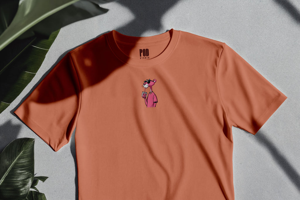Oversize Kısa Kollu Tişört - Pink