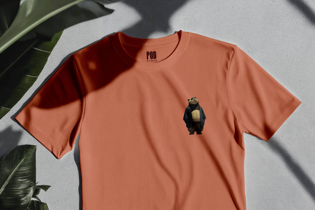 Oversize Kısa Kollu Tişört - Panda