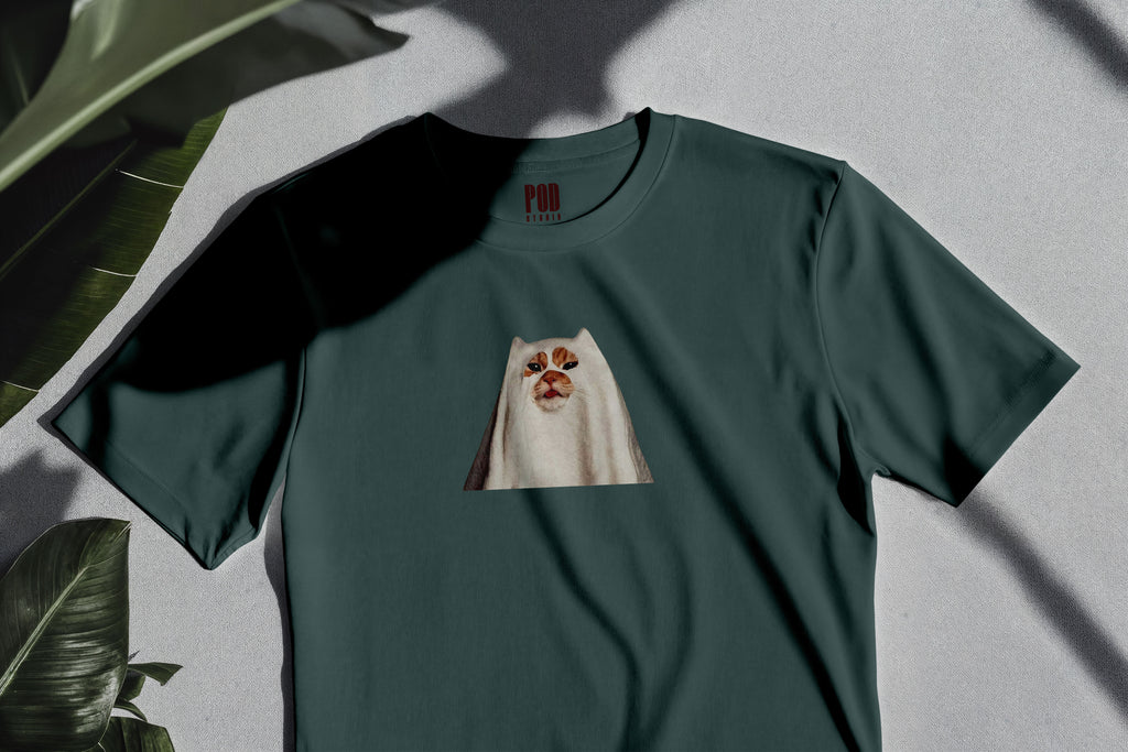 Oversize Kısa Kollu Tişört - Ghost