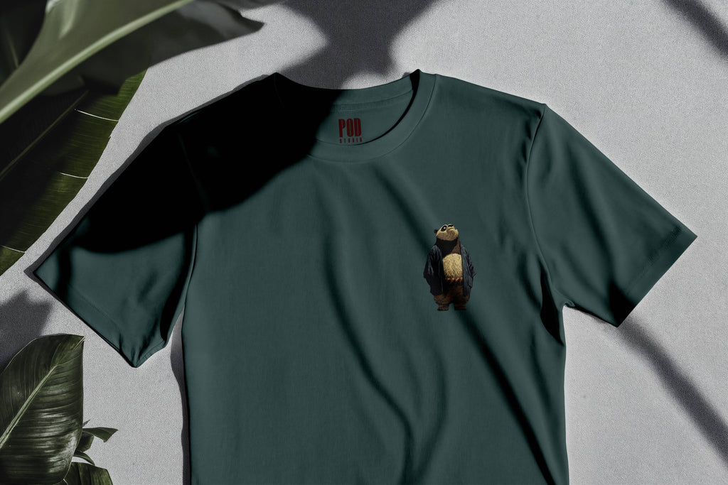 Oversize Kısa Kollu Tişört - Panda